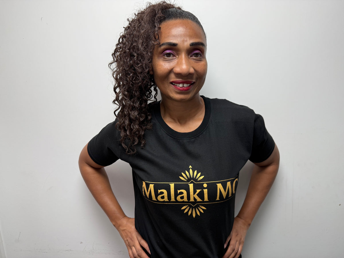 Malaki MC Women's Black T-Shirt - Relaxed lifestyle pose