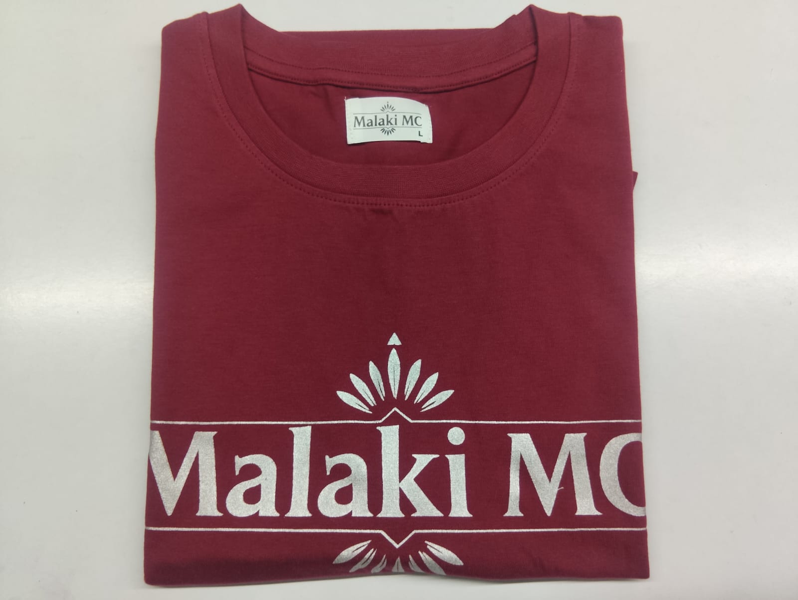 Malaki MC Burgundy Logo T-Shirt - 100% Cotton Branded Tee