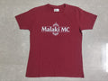 Malaki MC Women's Burgundy T-Shirt - White Logo Branded Tee