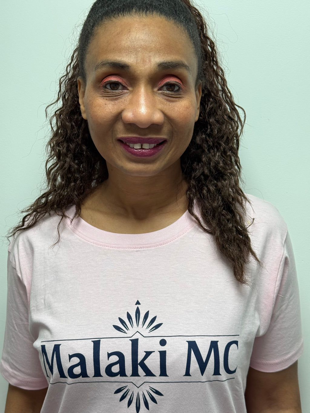 Malaki MC Women's Pink T-Shirt - Black Logo Branded Tee