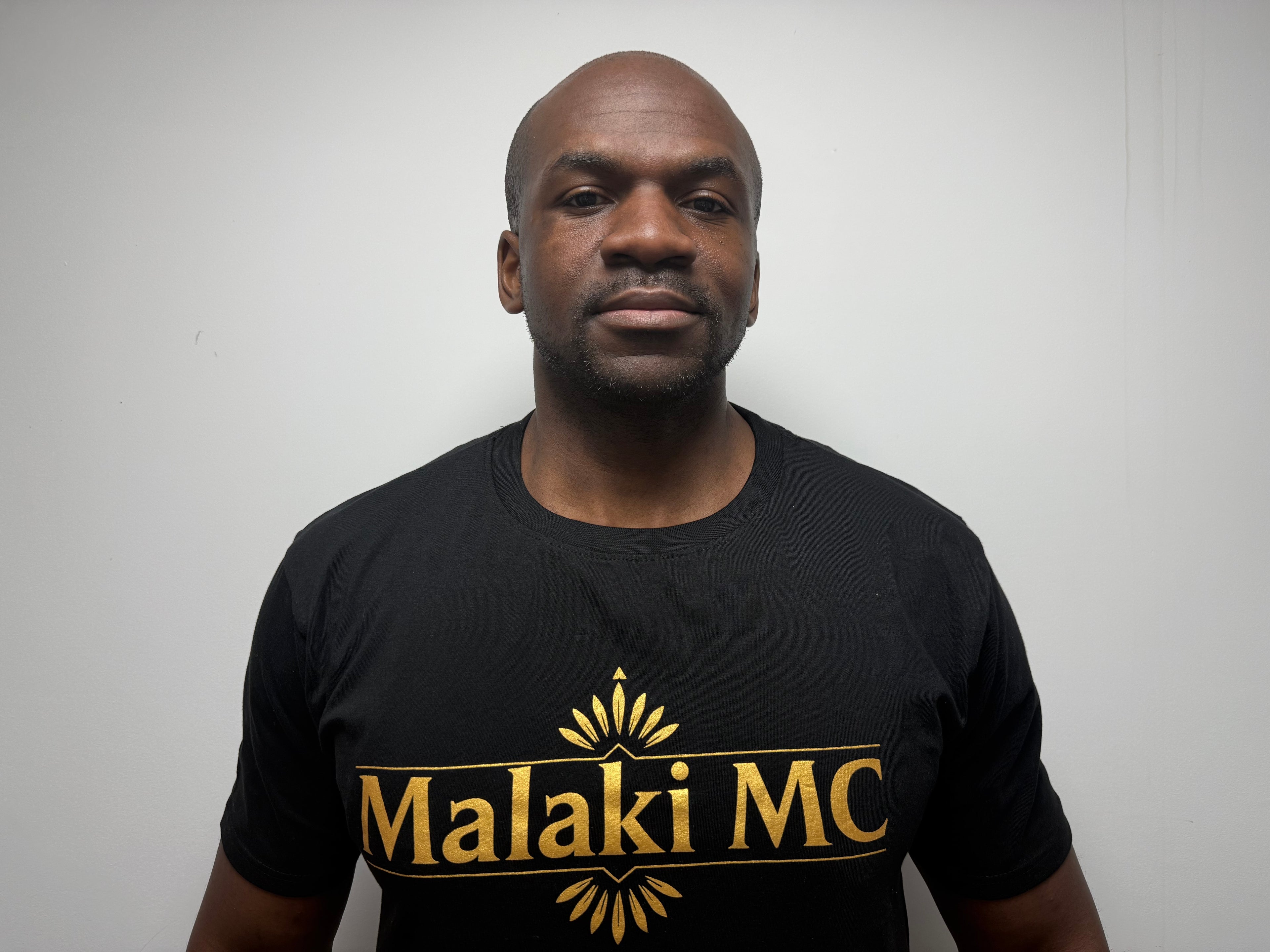 Malaki MC Black T-Shirt - Premium Branded Tee with Gold Logo